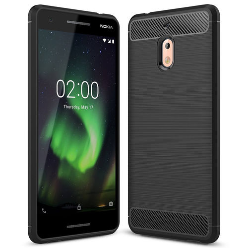 Flexi Slim Carbon Fibre Case for Nokia 2.1 - Brushed Black